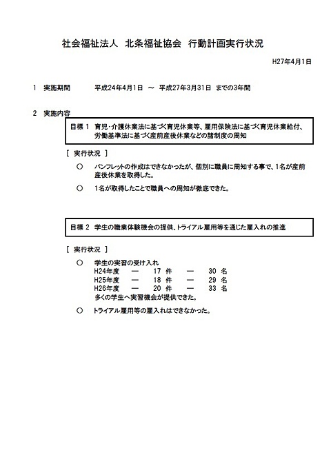 行動計画実行状況