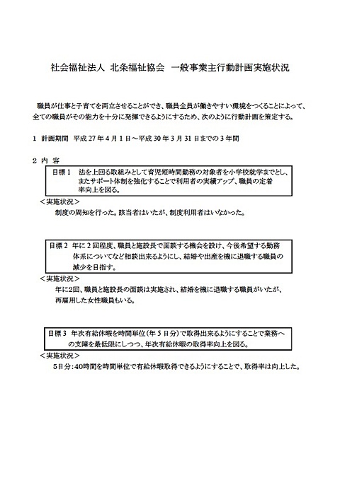 行動計画実施状況